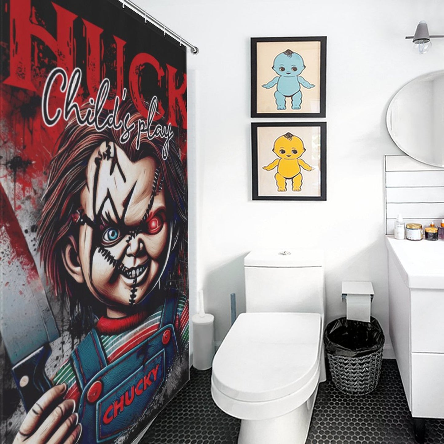 Chucky 'Child's Play' Shower Curtain/ Halloween Bathroom Decor / Guest Bathroom