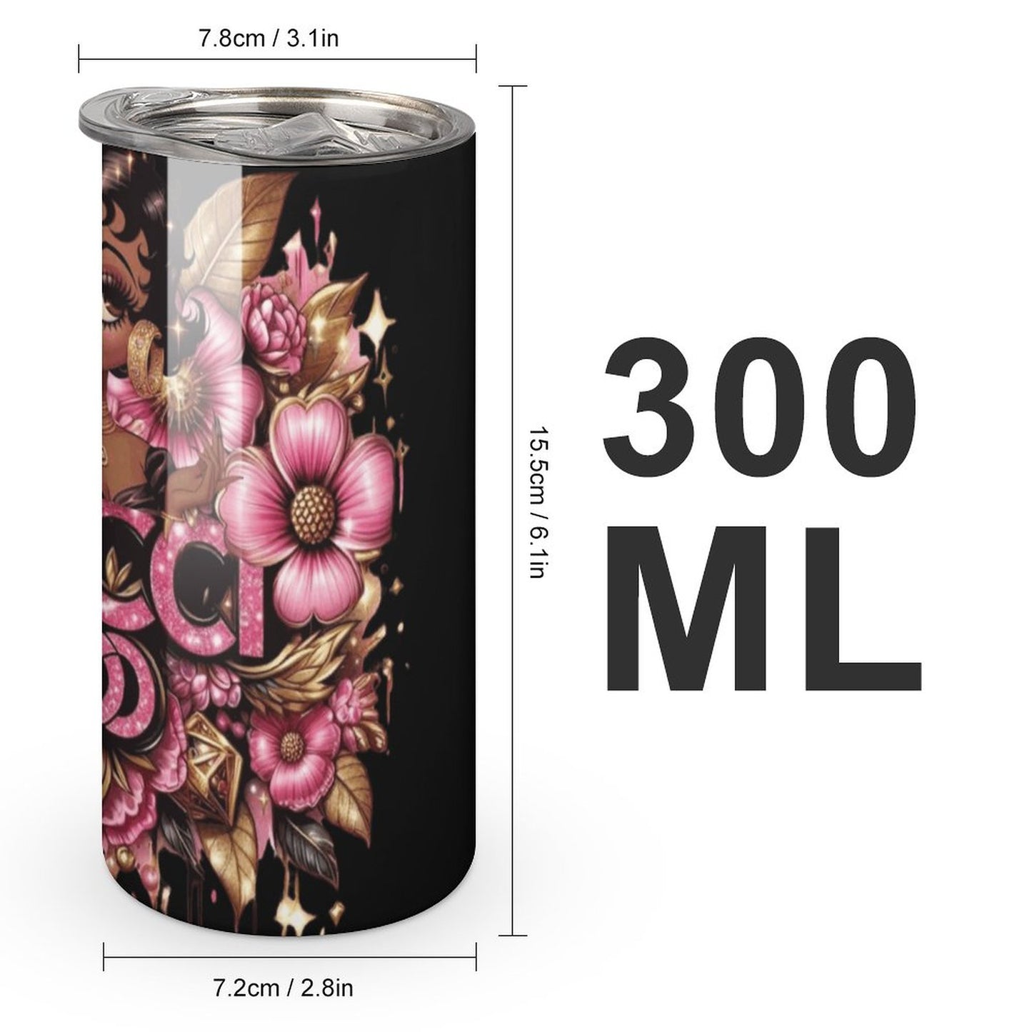 Melanin Glam Gucci-Inspired Tumbler – 20oz Triple Panel Stainless Steel Drinkware