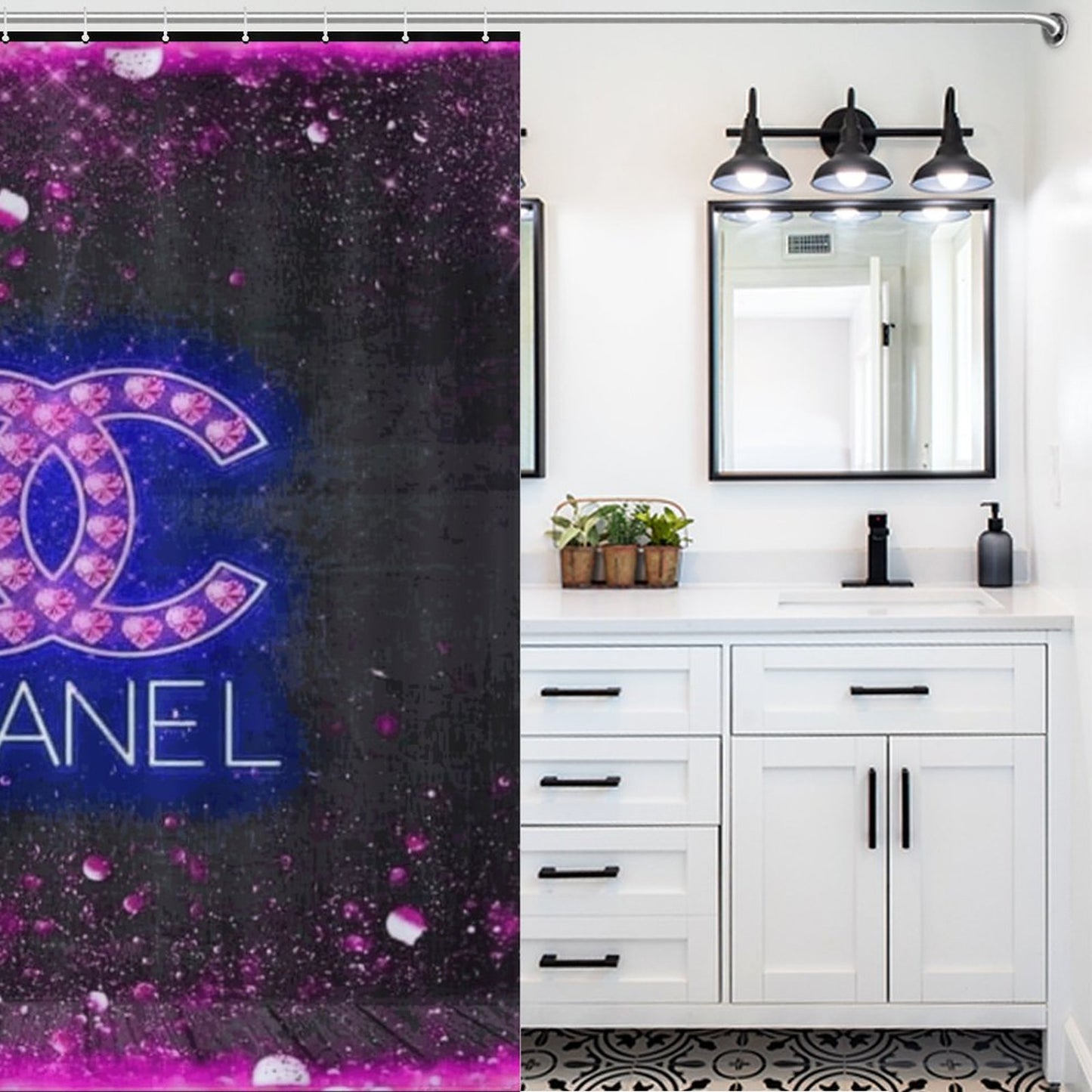 Luxury Shower Curtain - Elegant Bathroom Decor, Designer Bath Accessory, High-End Spa Feeling, Home Makeover, Unique Housewarming Gift
