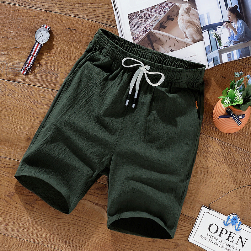 Leisure Loose Cotton And Linen Men's Shorts