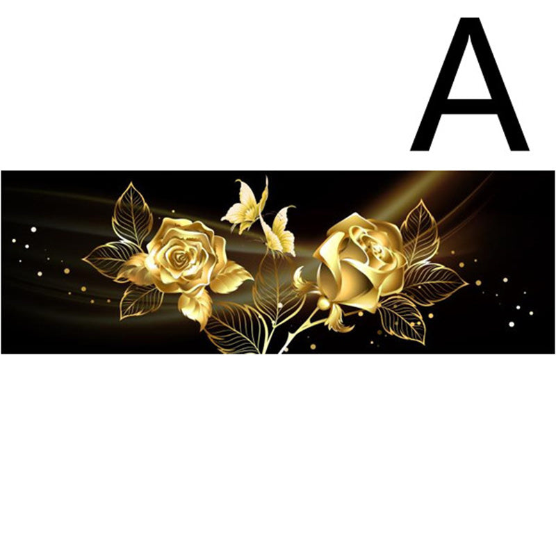 Black Gold Rose Abstract Wall Art Canvas | Luxury Floral Painting Print | Modern Glam Home Decor for Living Room, Bedroom & Office | Elegant Rose Gold Canvas Artwork