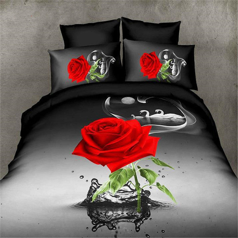 Brushed 3D four-piece Bedding set