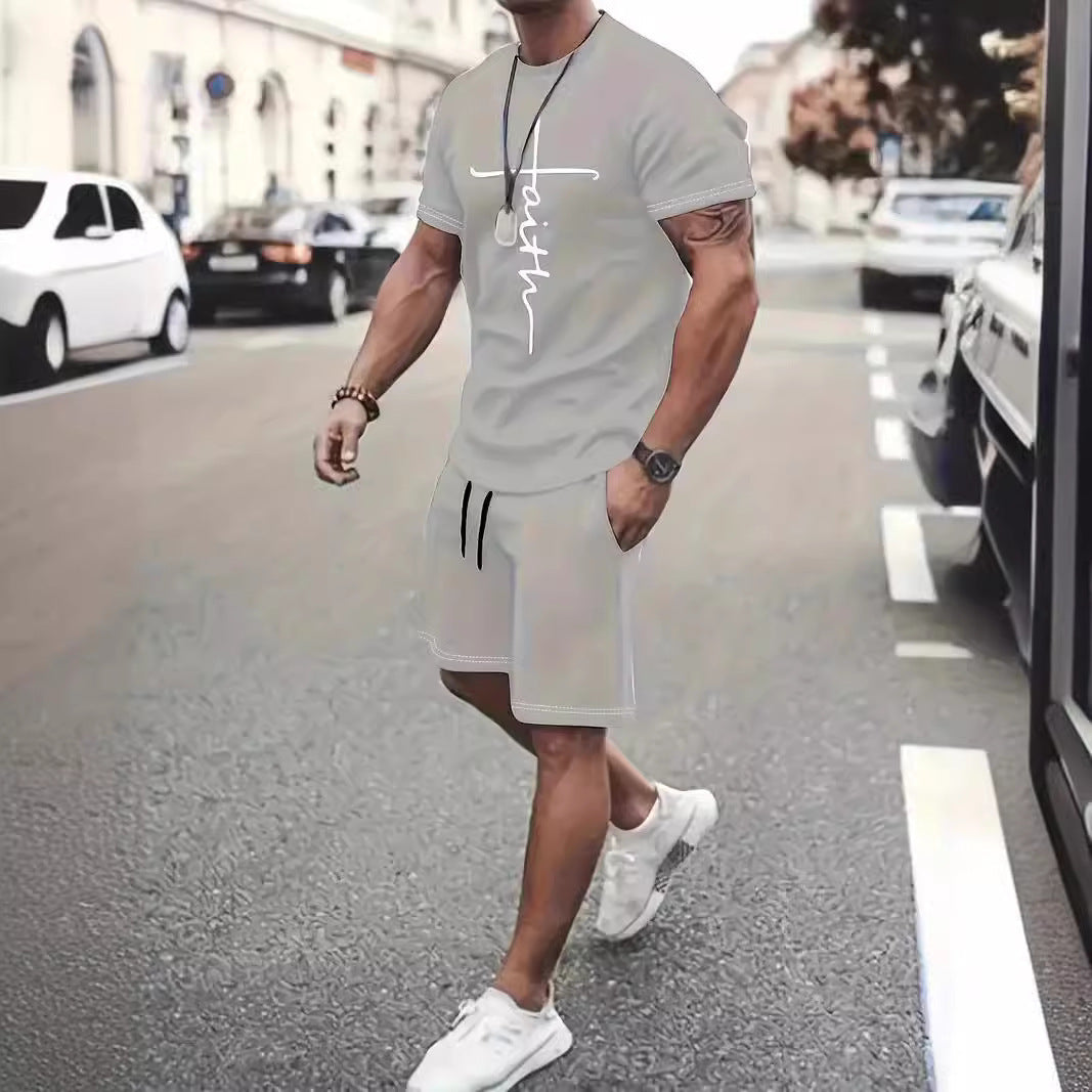 Casual Sports Suit Short Sleeve Two-piece Set