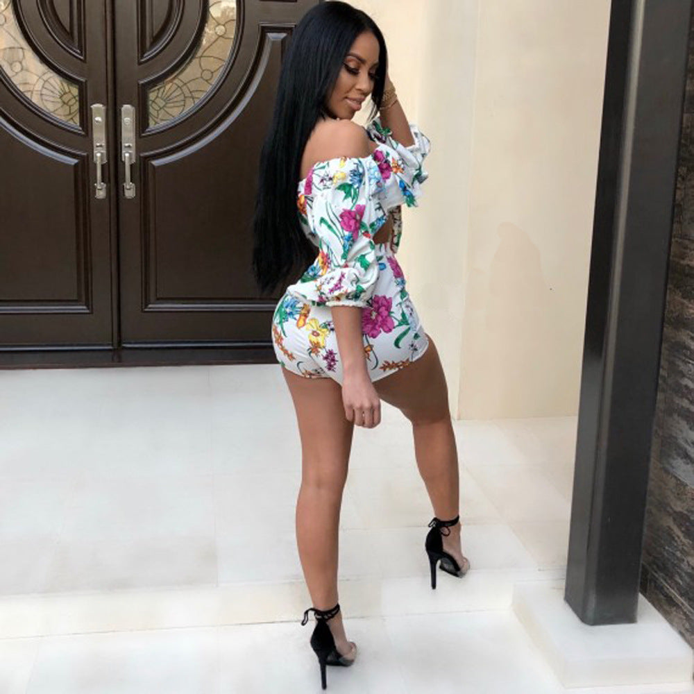 Women’s Sexy Floral Printed Two-Piece Set | Summer Crop Top & High-Waist Skirt | Trendy Vacation Outfit for Women