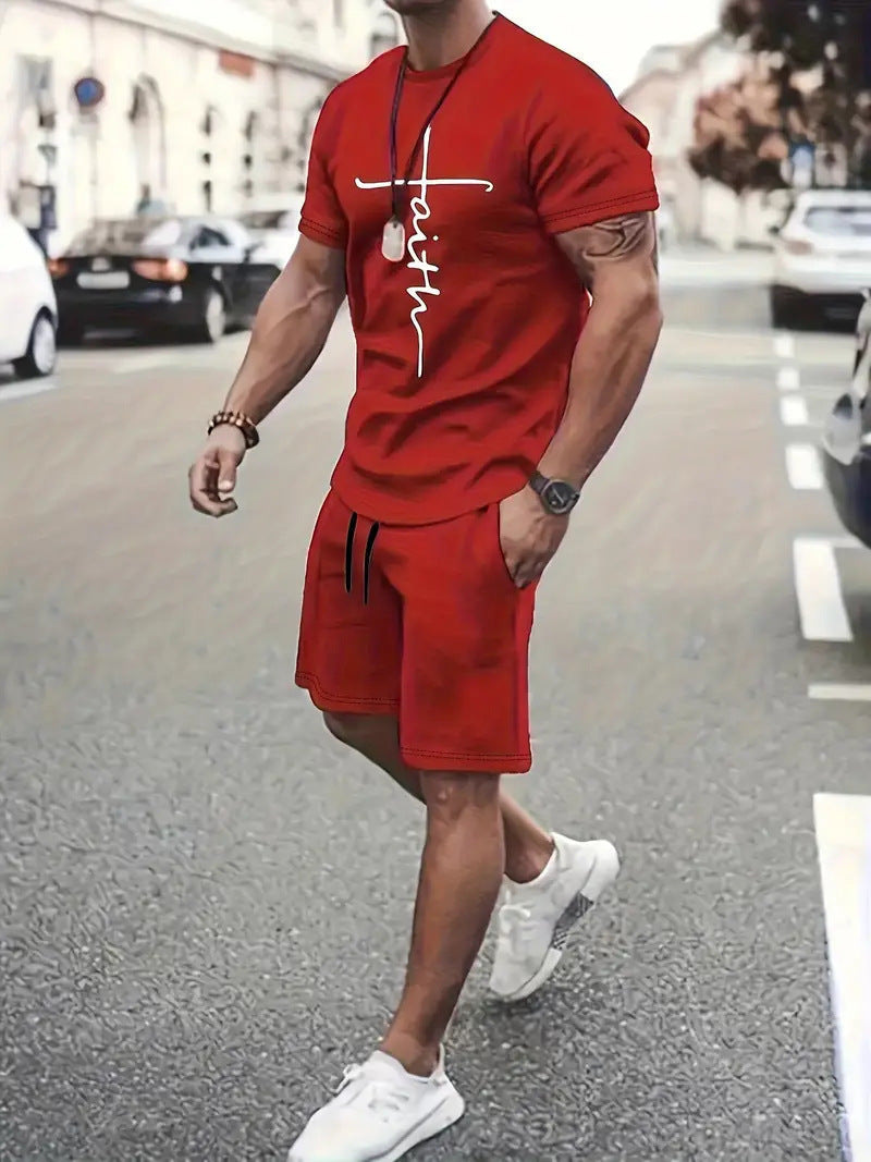 Casual Sports Suit Short Sleeve Two-piece Set