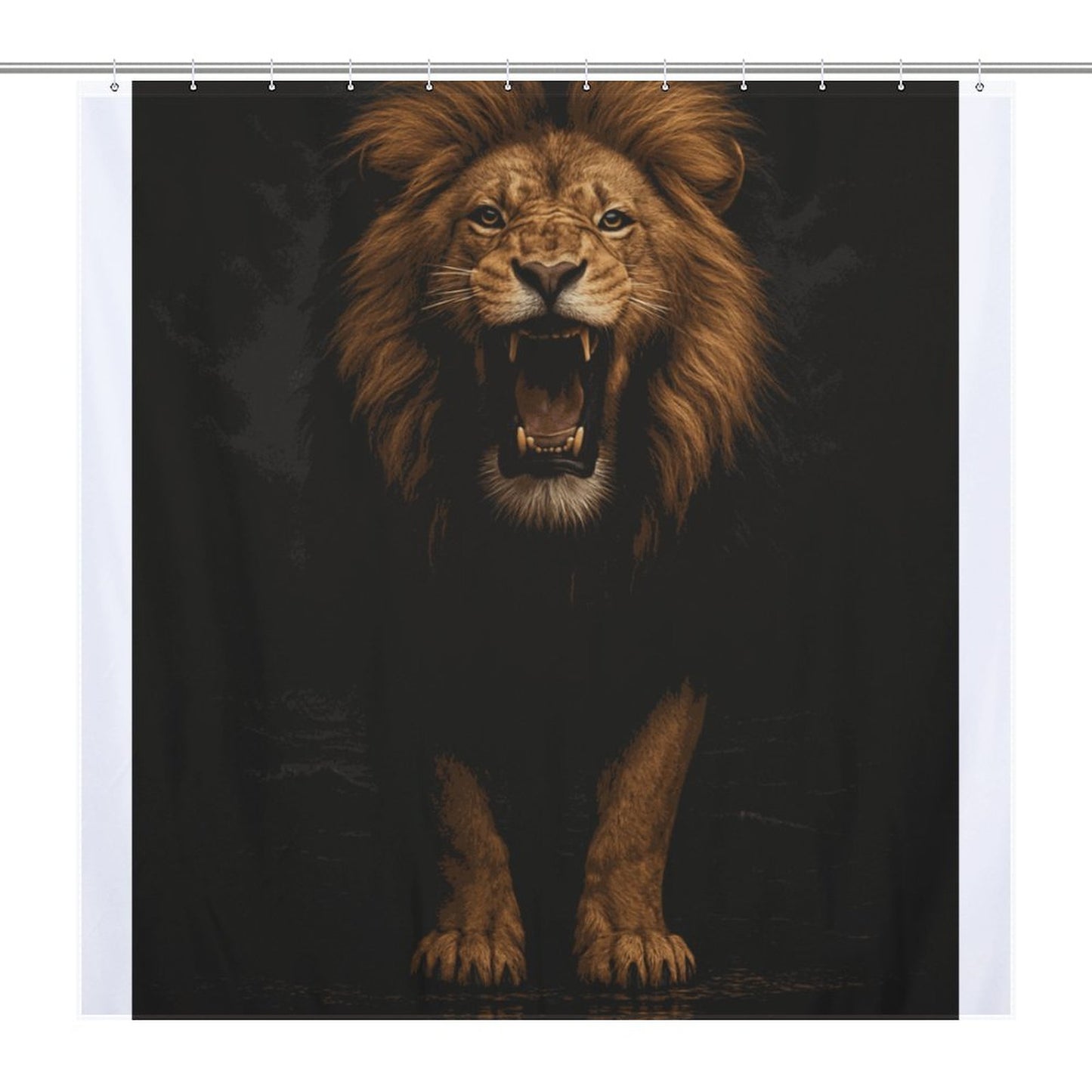 Majestic King Lion Shower Curtain | Bold Masculine African Lion Bathroom Decor | Powerful Animal Print for Men’s Bathroom | Gift for Him