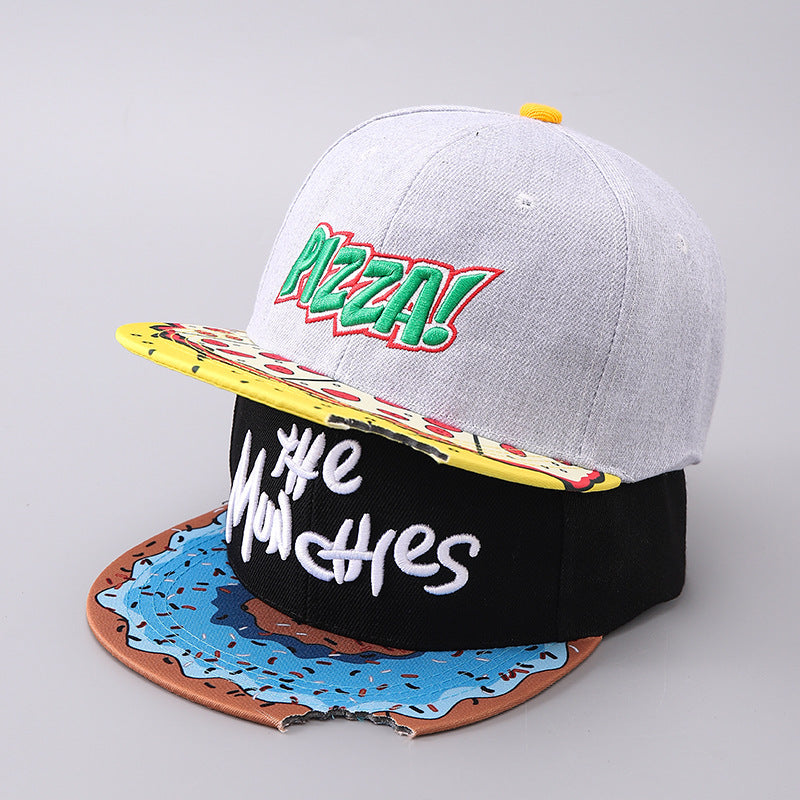 Flat Brim Snack Bite Baseball Cap – Edgy Sun-Proof Hat for Men & Women