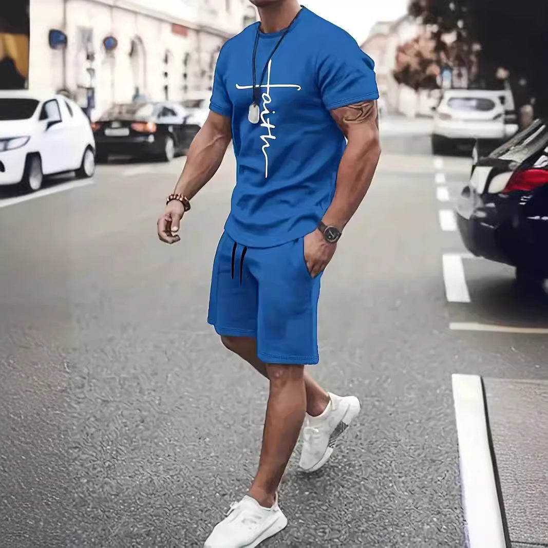 Casual Sports Suit Short Sleeve Two-piece Set