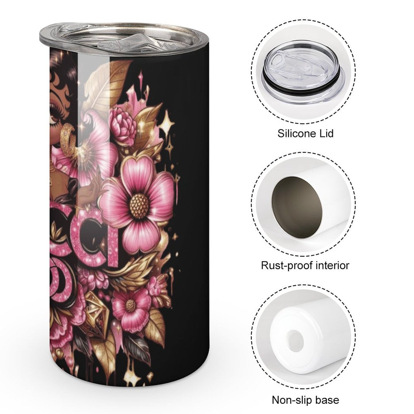 Melanin Glam Gucci-Inspired Tumbler – 20oz Triple Panel Stainless Steel Drinkware