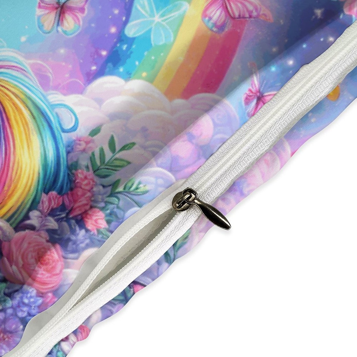 Magical Rainbow Unicorn 3-Piece Bedding Set – 86"x70" (218×177cm) Dual-Sided Comforter with Pillowcases – Fantasy Kids & Teen Bedroom Decor