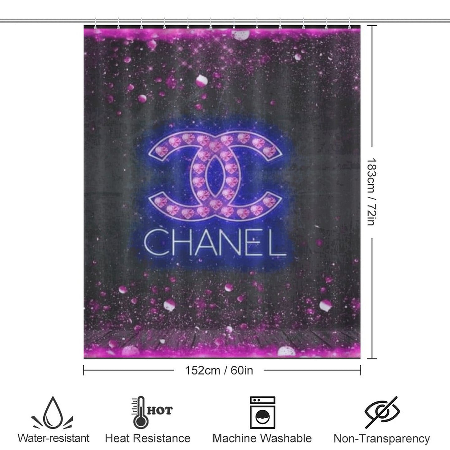 Luxury Shower Curtain - Elegant Bathroom Decor, Designer Bath Accessory, High-End Spa Feeling, Home Makeover, Unique Housewarming Gift