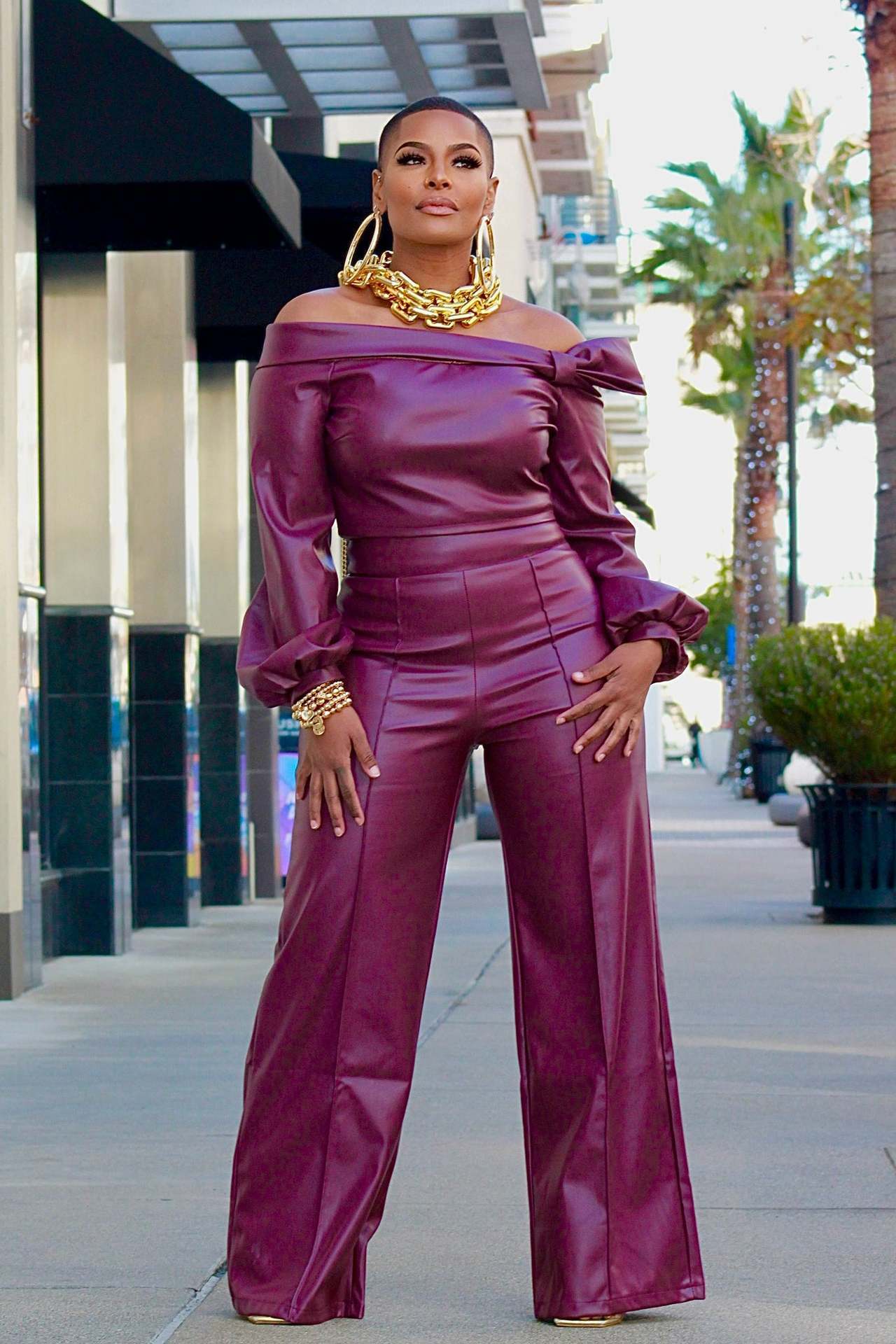 Luxury Women’s Leather Suit – Elegant Faux Leather Two-Piece Set | Trendy Fall Outfit | Chic Streetwear for Confident Women