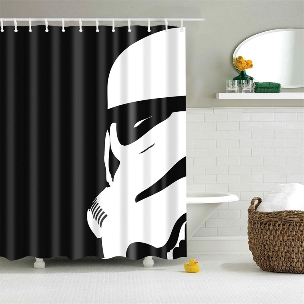 The Trooper’s Gaze 3D Digital Printed Waterproof Shower Curtain | Bold Sci-Fi Bathroom Decor | Modern Statement Bath Curtain