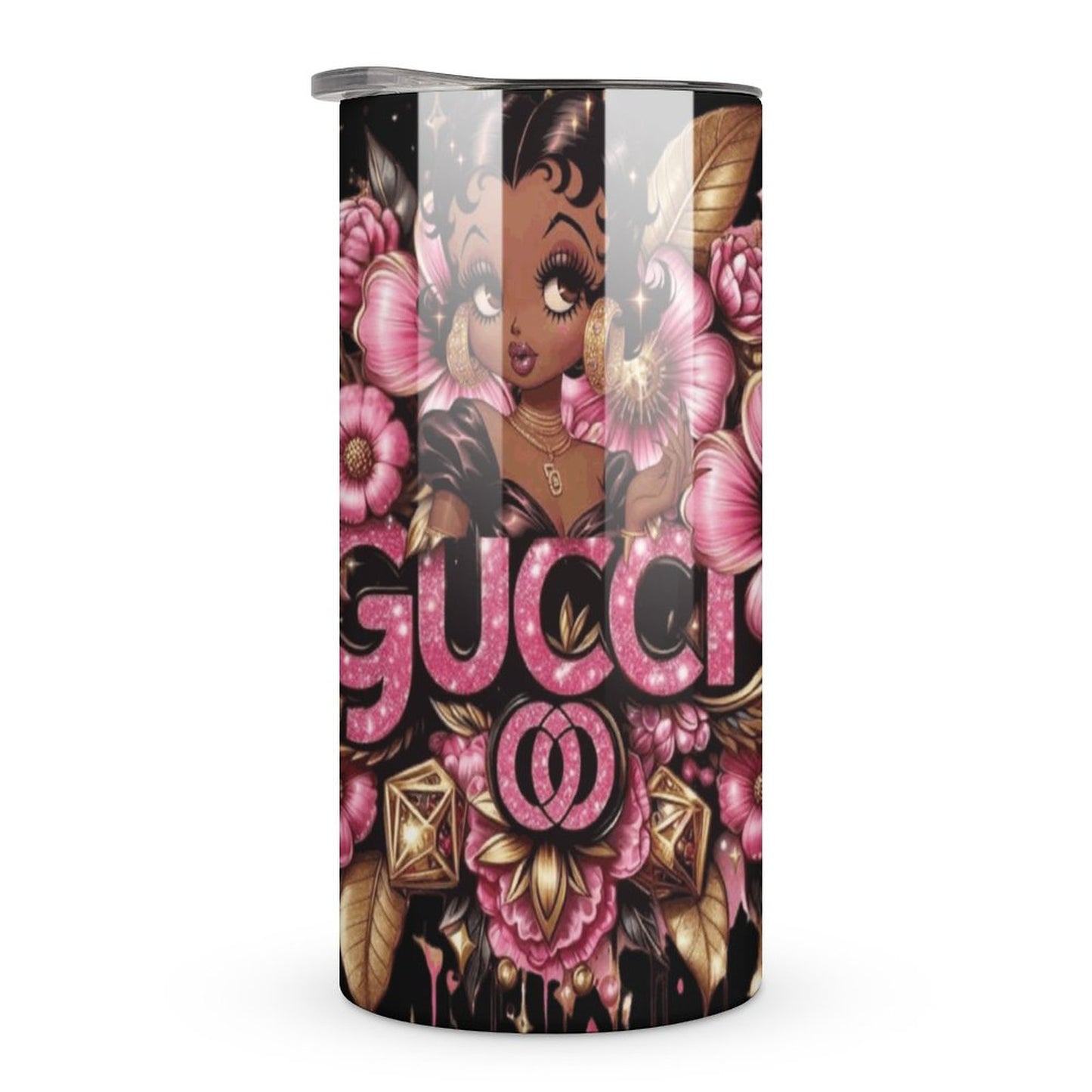 Melanin Glam Gucci-Inspired Tumbler – 20oz Triple Panel Stainless Steel Drinkware