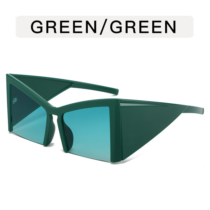 Y2G Special-Shaped Half-Frame Sunglasses – Futuristic Niche Streetwear Shades