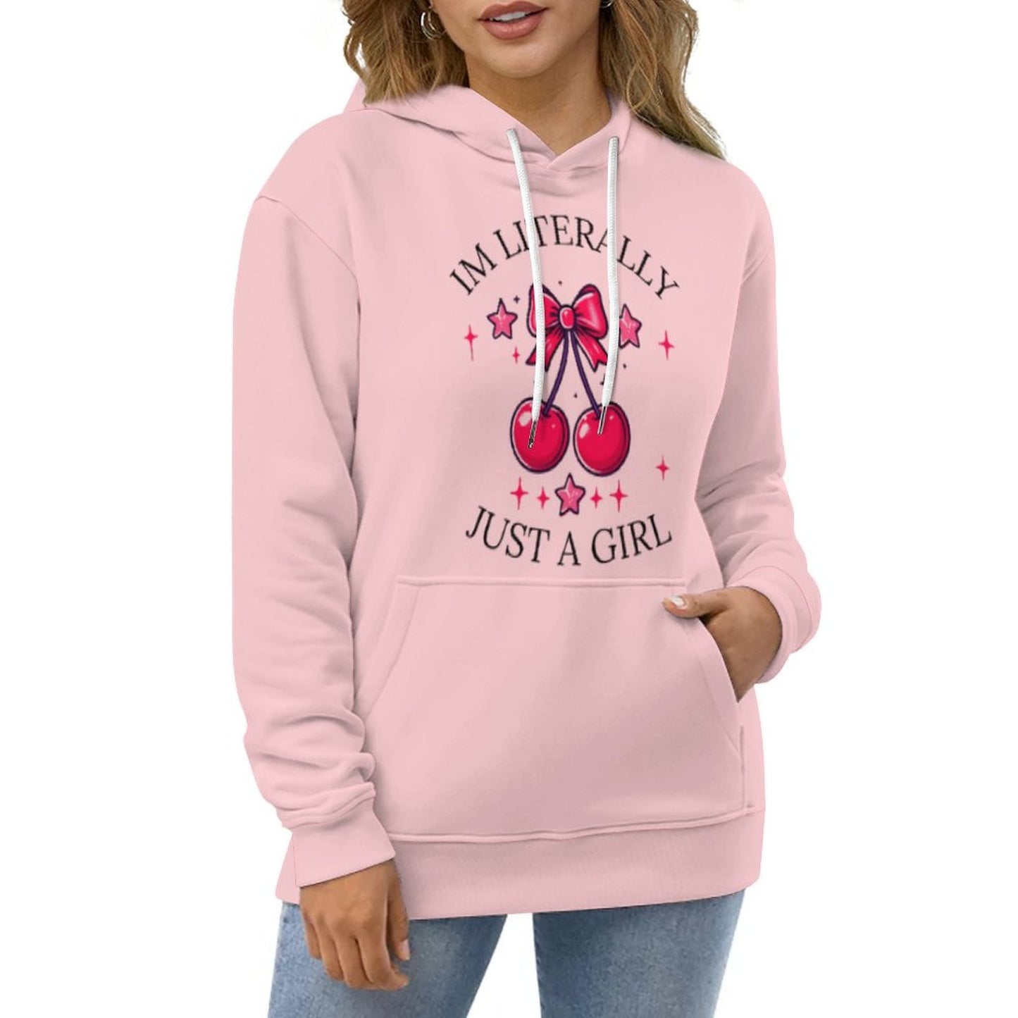 Soft Girl Era Pink "I'm Literally Just a Girl" Hoodie - Cozy & Trendy