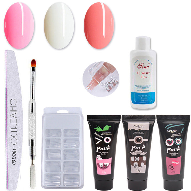Poly Gel Nail Art Solid Extension Glue Set