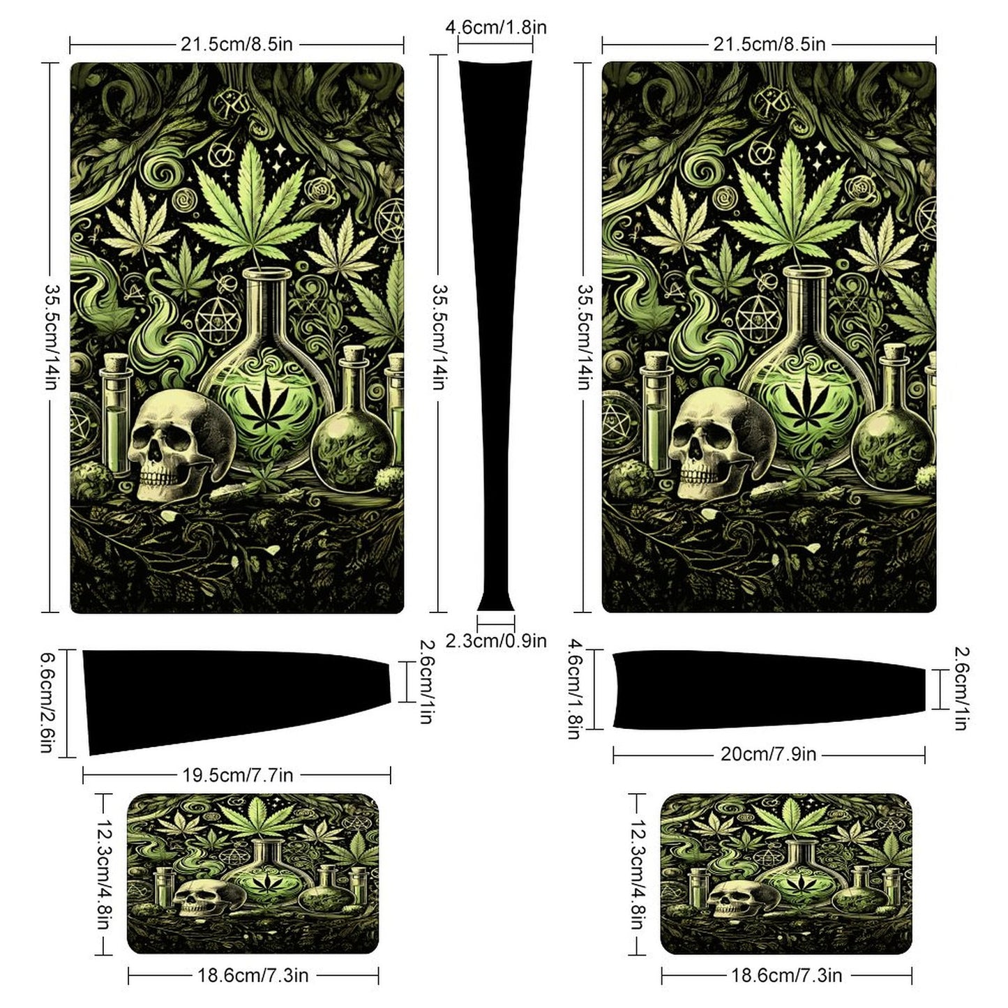 Skull Marijuana PS5 Console Sticker – 420 Weed Skull Vinyl Skin Decal for PlayStation 5 Disc Edition (Digital Edition)
