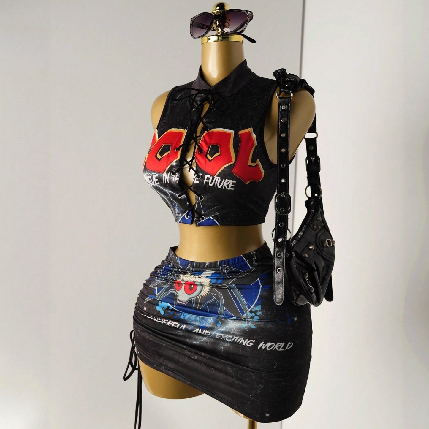 Women’s Halter Strap Fashion Print Top & Skirt Set – Trendy Two-Piece Summer Outfit | Sexy Vacation Matching Set