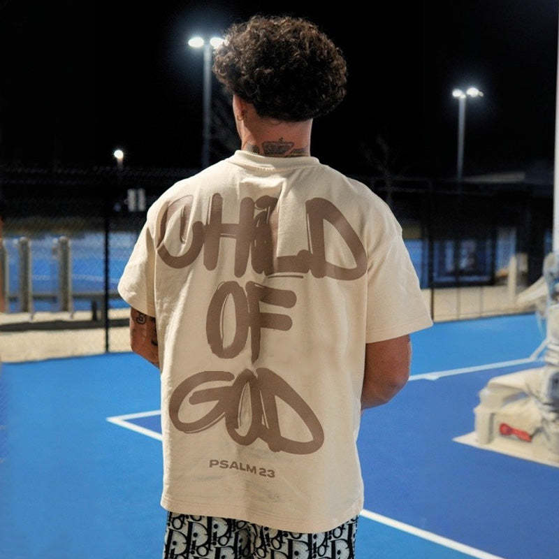 Child of God Print T-Shirt | Faith-Based Graphic Tee | Christian Street Wear for Men