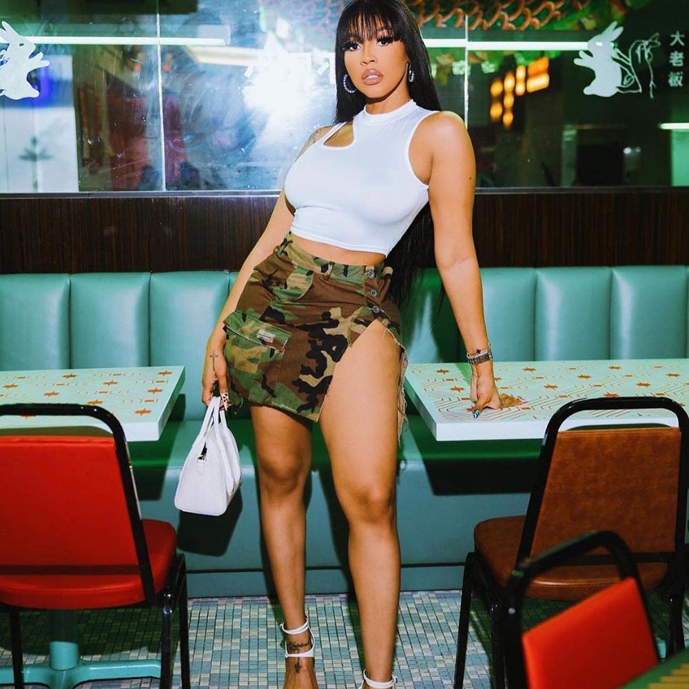 Women's Camouflage Full Open Skirt – Bold, Fierce, and Flawless