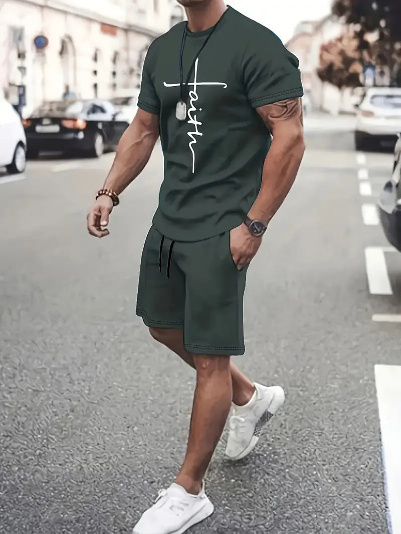 Casual Sports Suit Short Sleeve Two-piece Set
