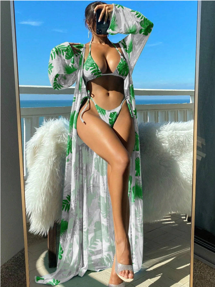 Women's Long Sleeve Blouse Banded Bikini