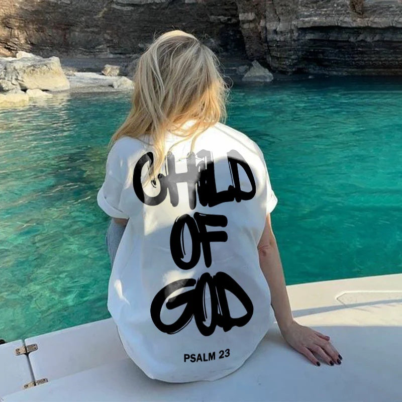 Child of God Print T-Shirt | Faith-Based Graphic Tee | Christian Street Wear for Men