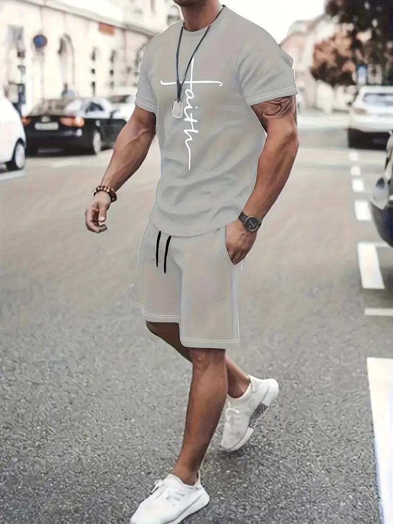 Casual Sports Suit Short Sleeve Two-piece Set