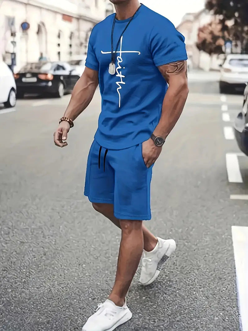 Casual Sports Suit Short Sleeve Two-piece Set