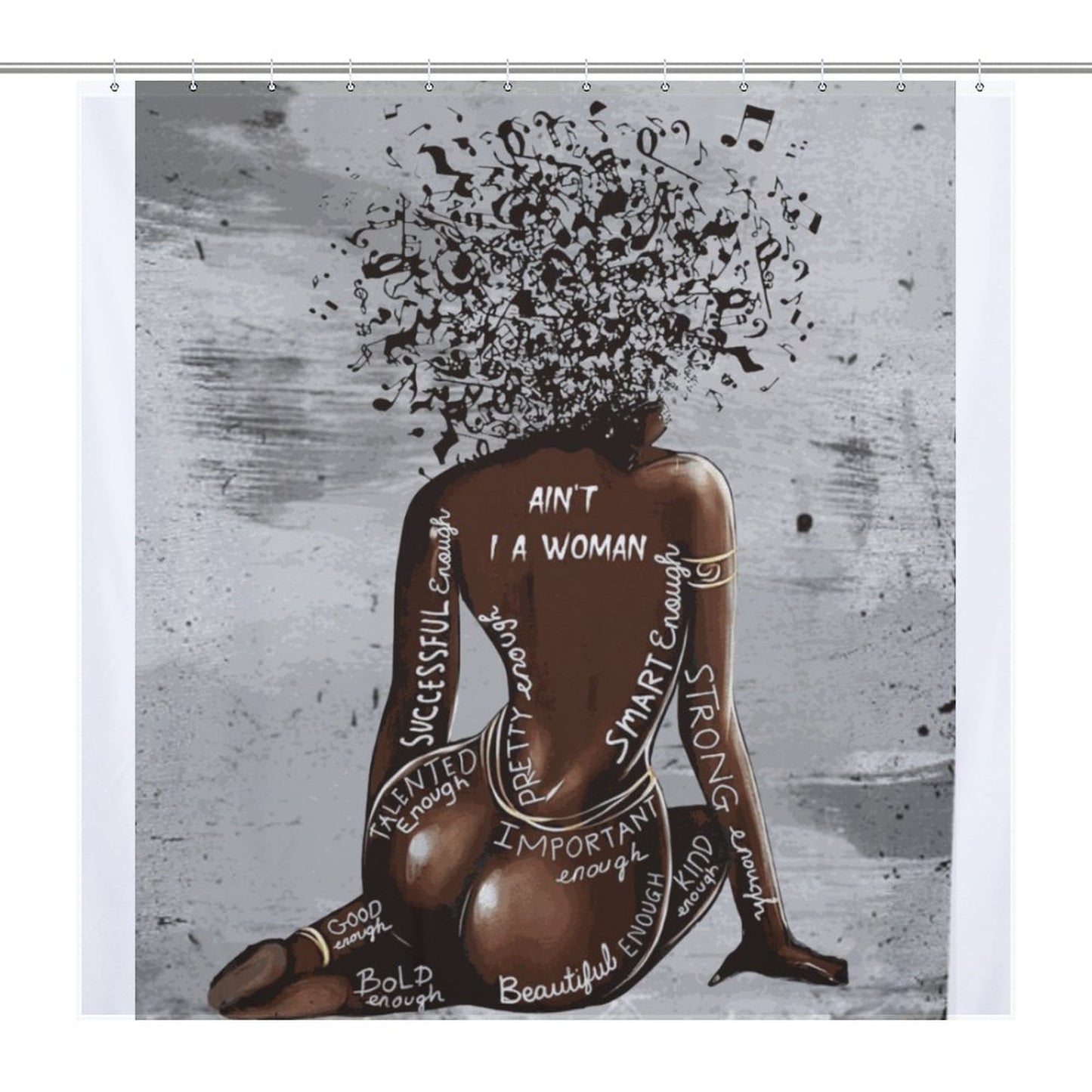 Ain’t I A Woman” Black Woman Art Shower Curtain – Bold African American Home Decor | Empowering Feminist Bathroom Art