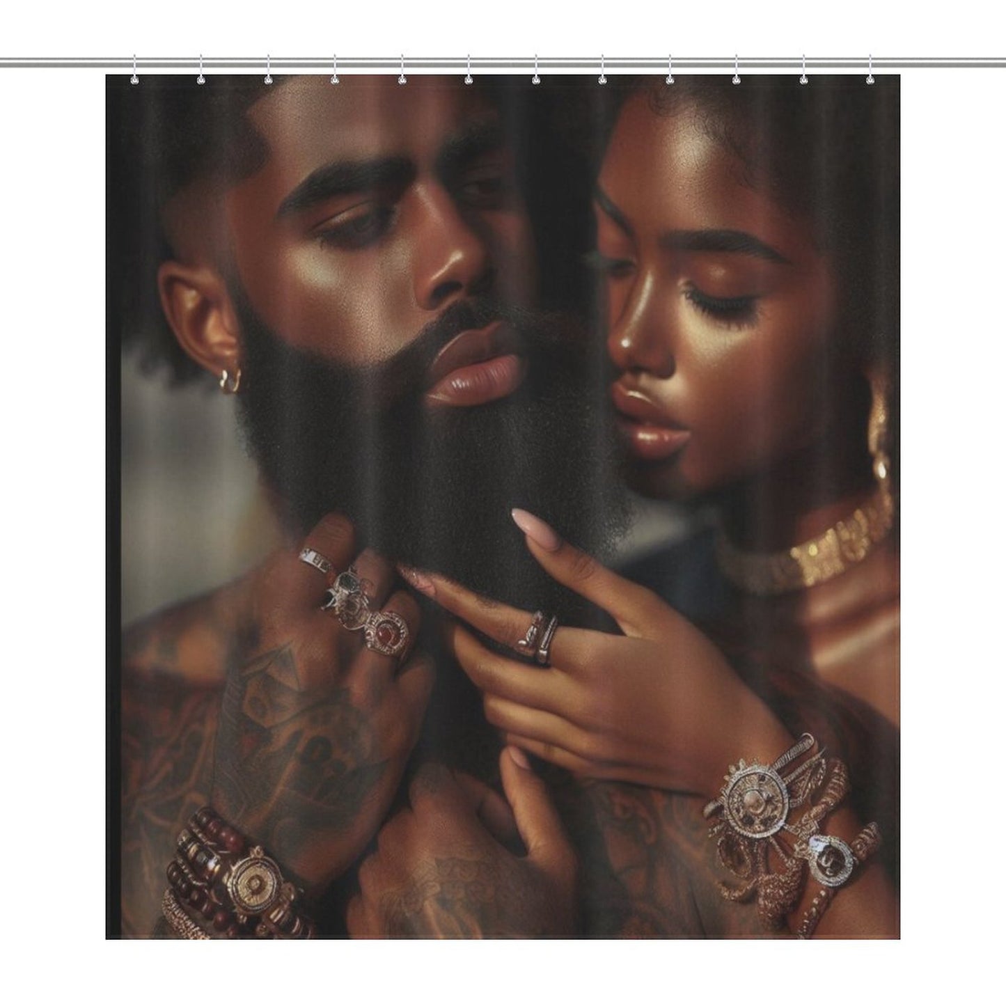 Melanin King and Queen Shower Curtain