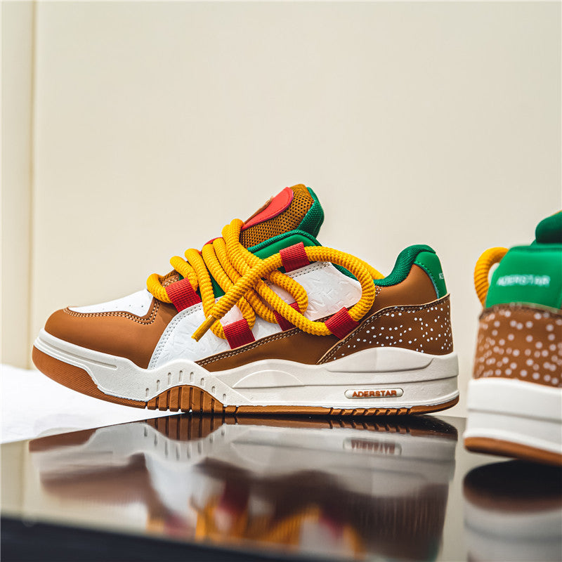 Hamburg Fries Summer Sports Casual Retro High-Rise Sneakers | Lightweight Streetwear Athletic Shoes for Men & Women