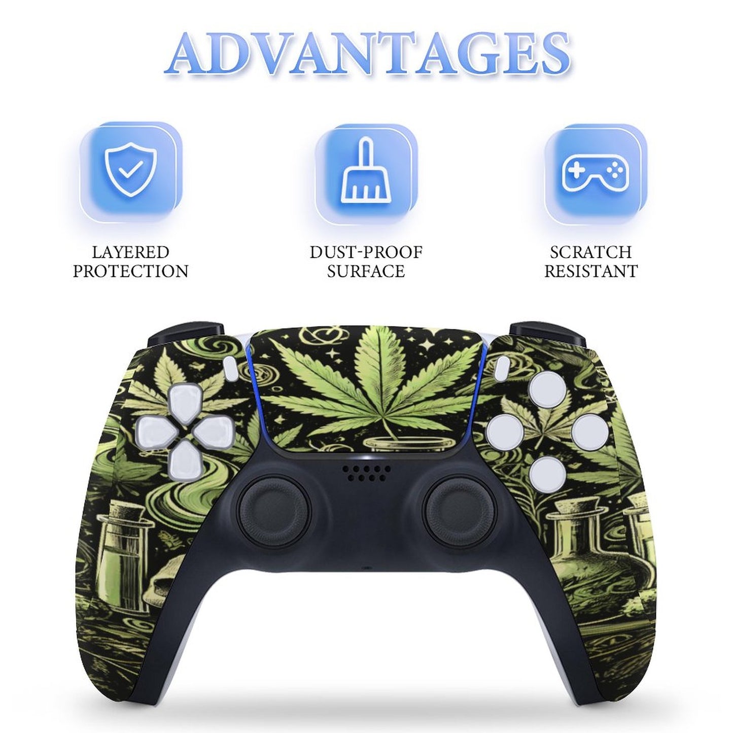 Skull Marijuana PS5 Console Sticker – 420 Weed Skull Vinyl Skin Decal for PlayStation 5 Disc Edition (Digital Edition)