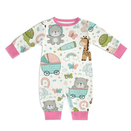 Adorable Baby Romper with Cute Animals - Soft Cotton Onesie for Infants & Toddlers - Perfect Baby Shower Gift