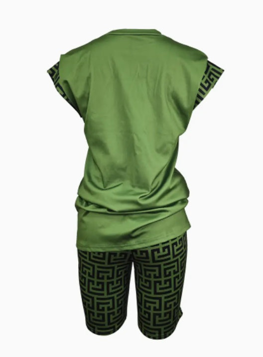 Faith Over Fear Women's Two-Piece Casual Short Set – Inspirational Loungewear for Everyday Style