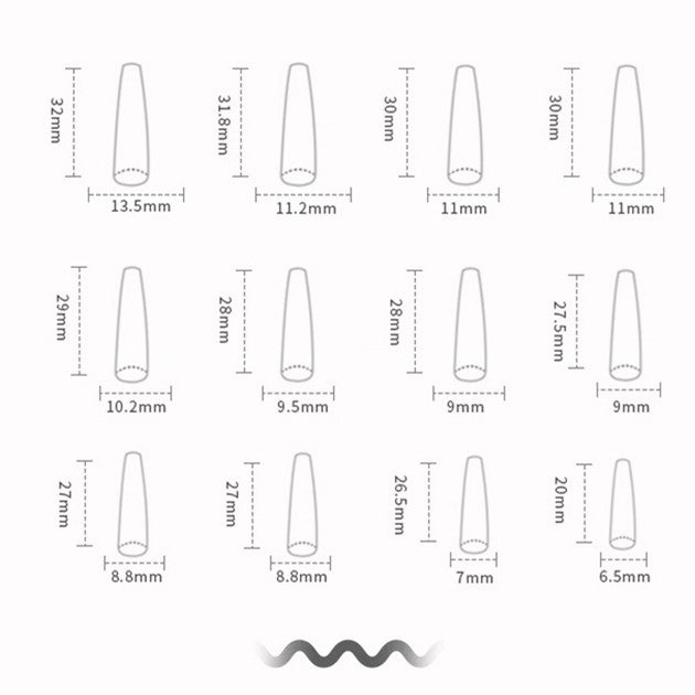 Women's Fashion Simple French Gradient Length Pile Rhinestone Fake Nails