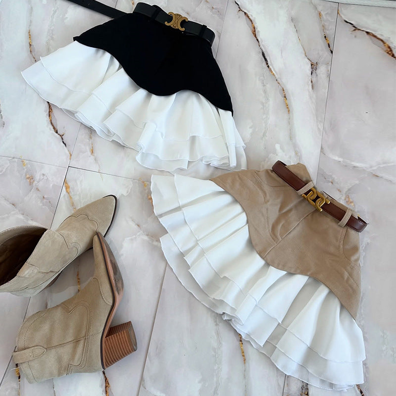 Ruffled High Waist Tiered Skirt – Elegant Boho Chic Layered Skirt for Women