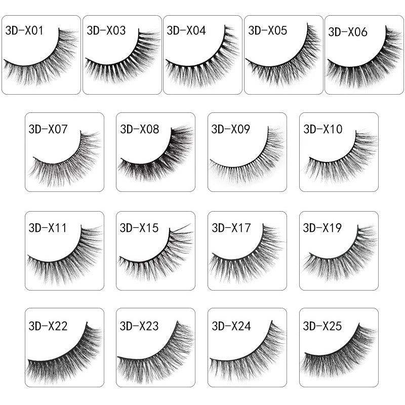 3D Mink Hair Natural Cross Eyelashes 3 Pairs