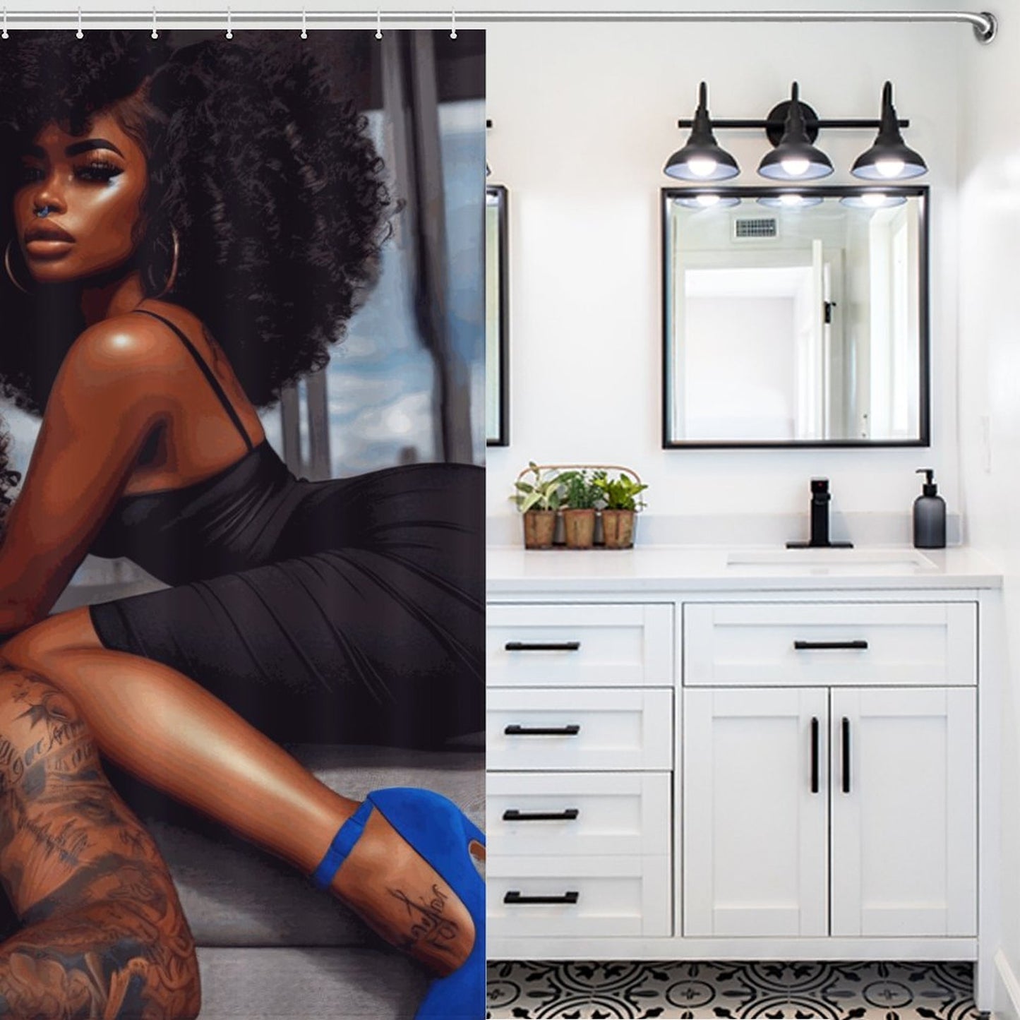 Melanin Love Shower Curtain / Master Bathroom / Guest Bathroom