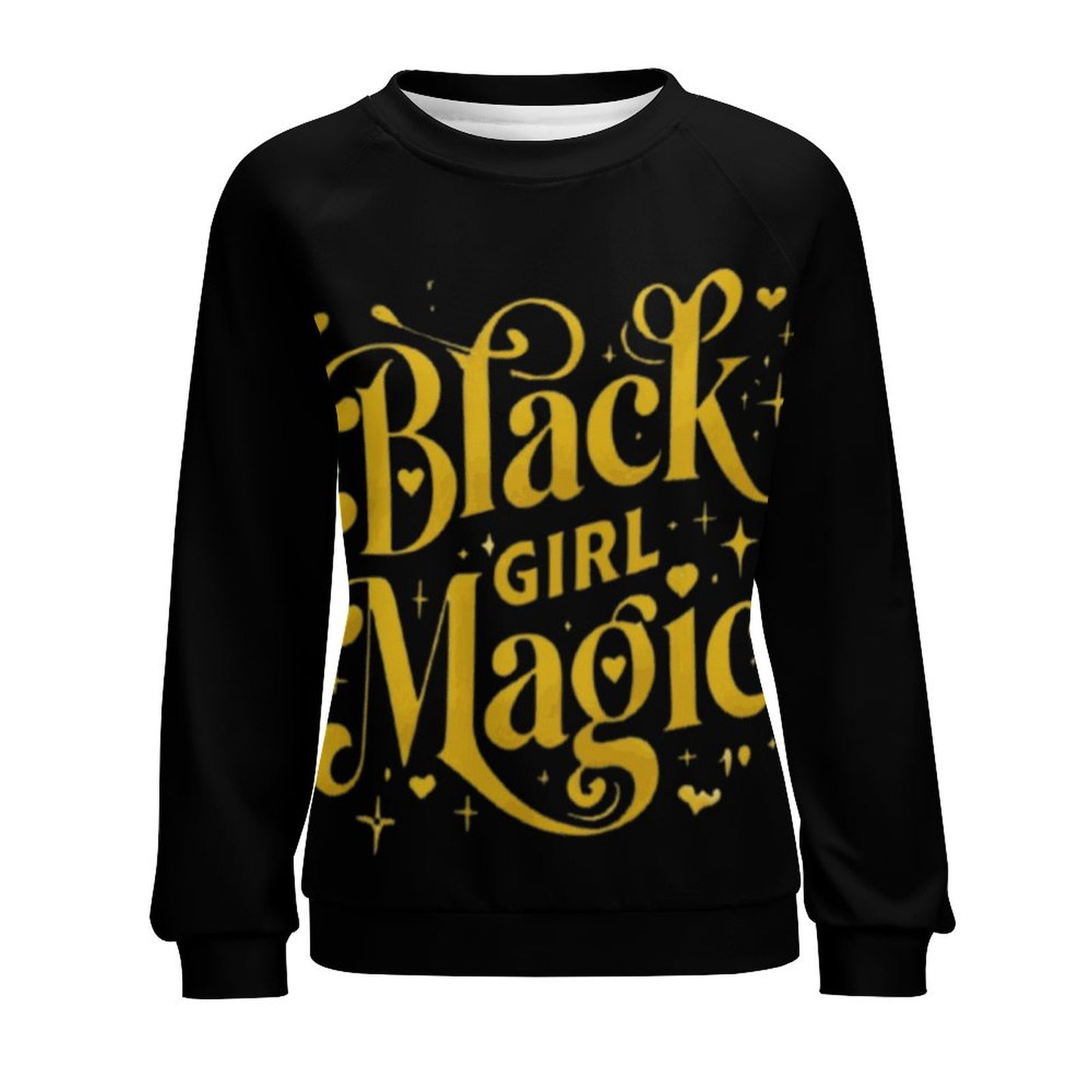 Women's Black Girl Magic Black and Gold Sweatshirt – Empowering & Stylish Afrocentric Apparel