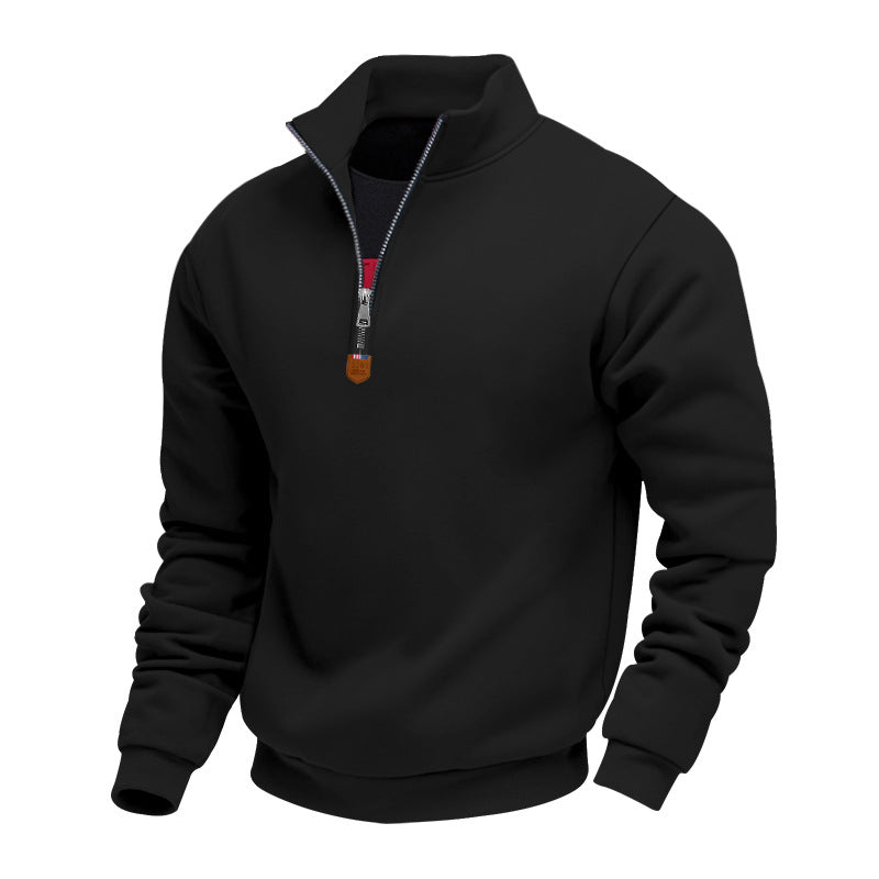 Men’s Stand Collar Half-Zip Sweatshirt – Long Sleeve Sport Casual Pullover | Lightweight Athletic Streetwear Top