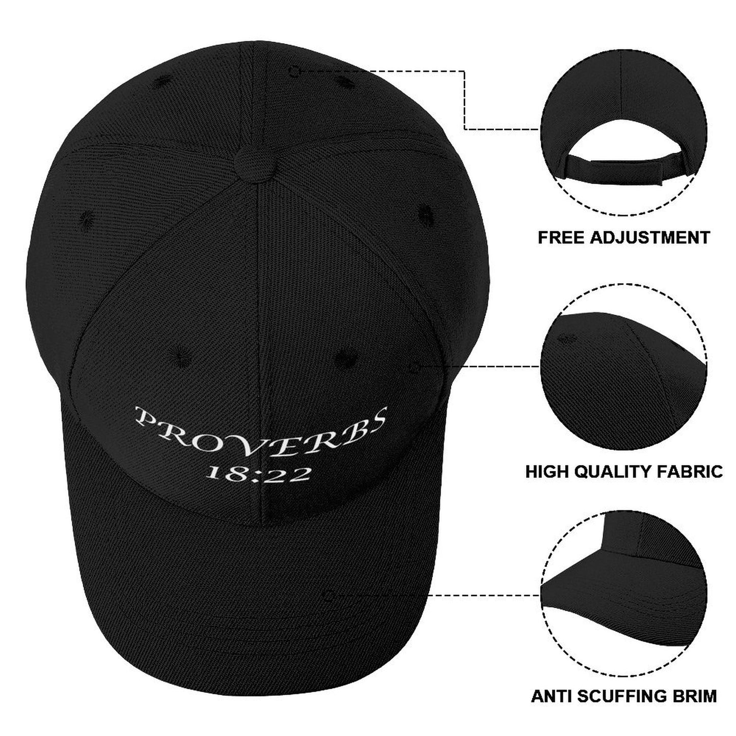 Proverbs 18:22 Blessed Man Baseball Cap – Christian Faith Adjustable Hat