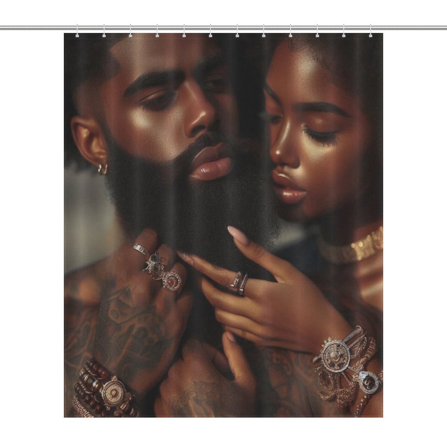 Melanin King and Queen Shower Curtain