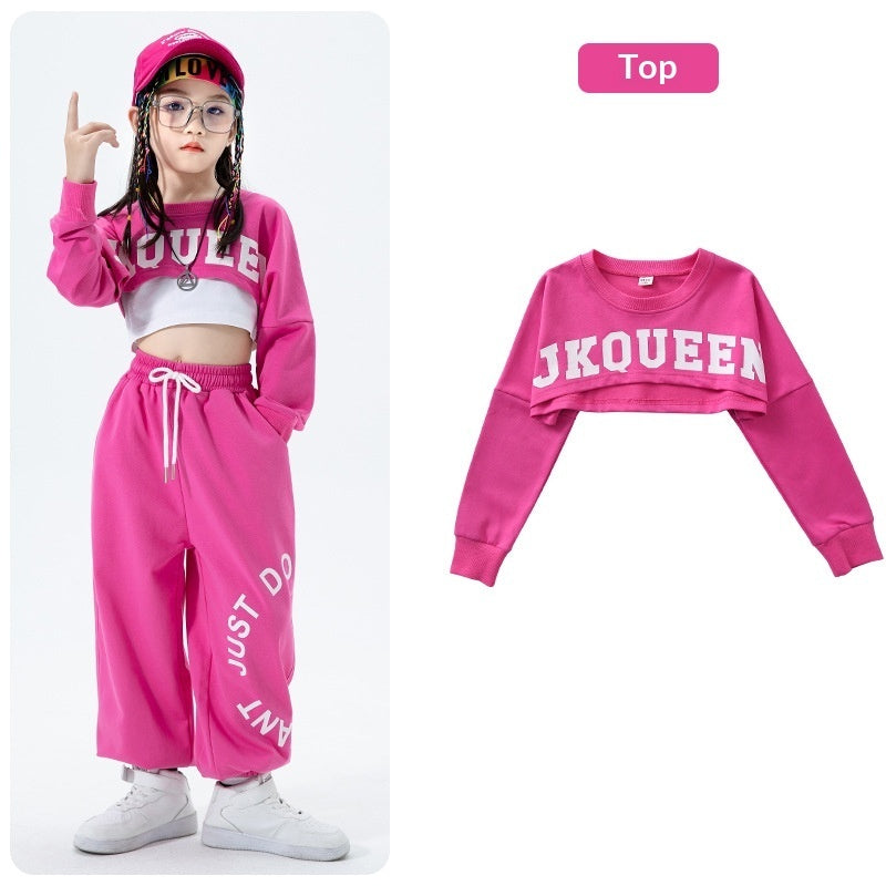 Girls Cozy Jogger Set | Kids Two-Piece Sweatshirt & Joggers | Soft Stretch Lounge Outfit for School & Play
