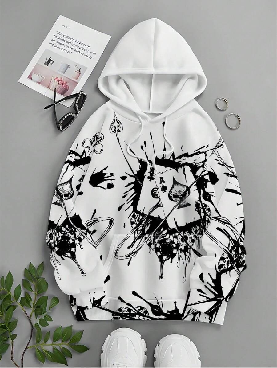 Gambler Ink Playing Cards 3D Hoodie – Street wear Pullover | Men & Women Graphic Hoodie