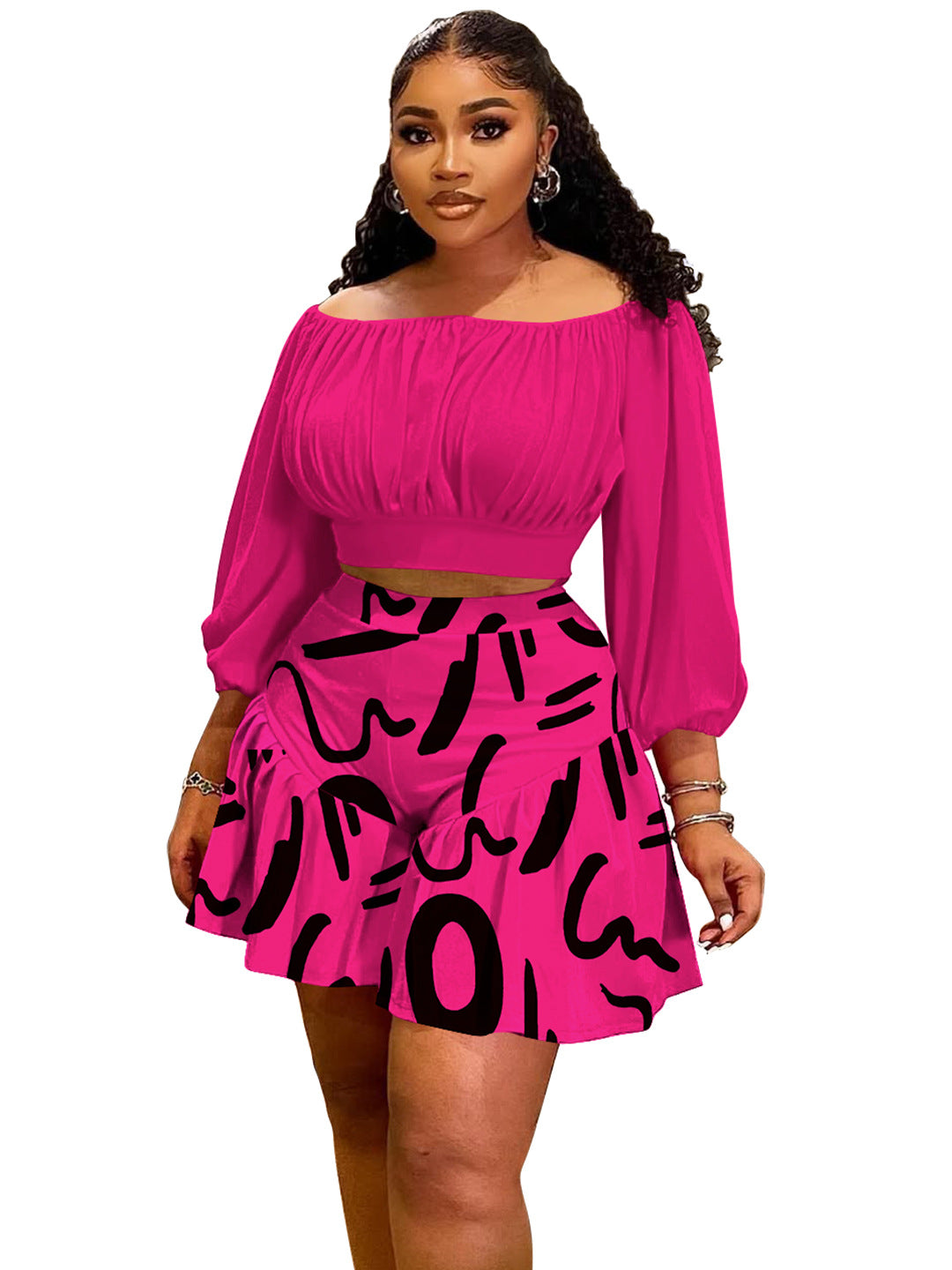 Women’s Halter Neck Puffy Two-Piece Set – Casual Chic Matching Outfit, High Waist Shorts Set, Summer Streetwear Lounge Set for Women