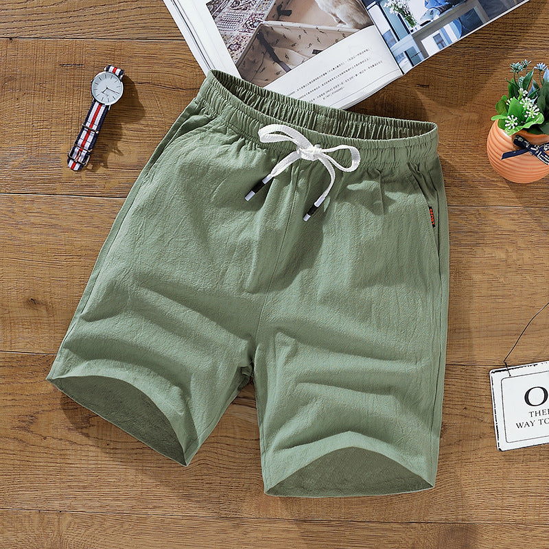 Leisure Loose Cotton And Linen Men's Shorts