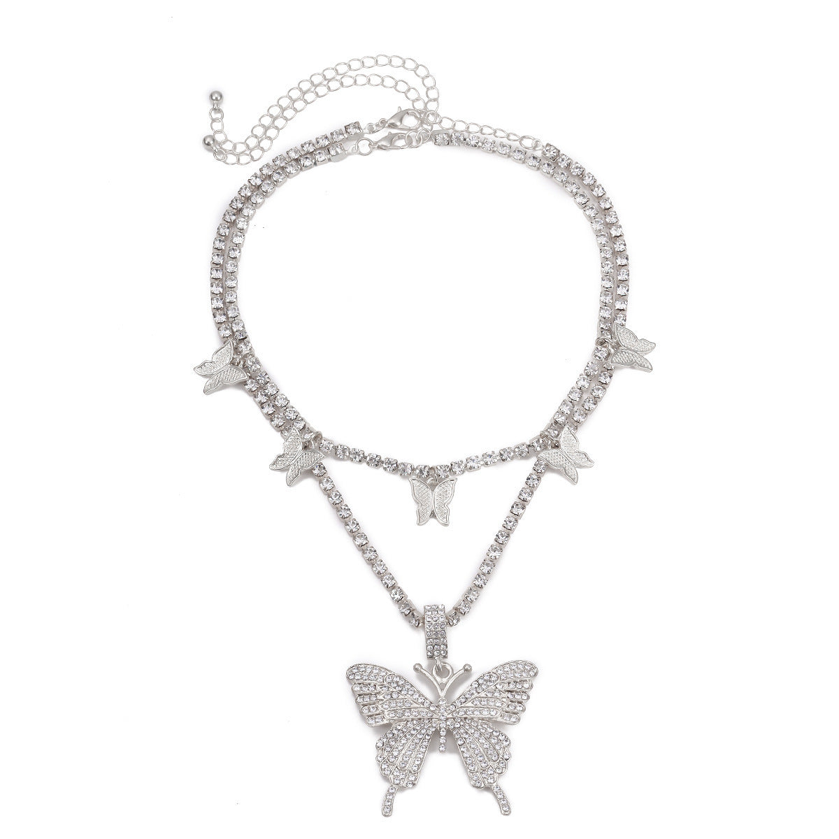 Elegant Multi-Layered Butterfly Necklace – Dainty, Trendy & Layered Perfection