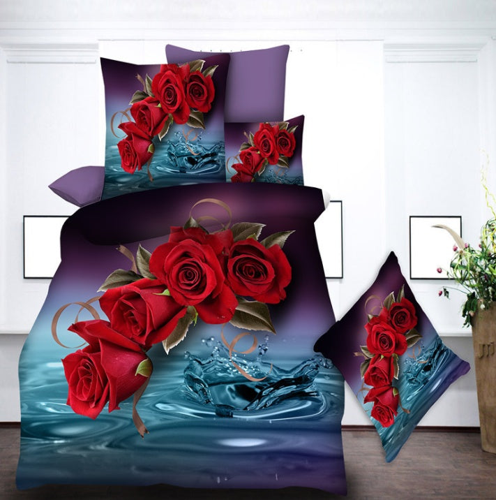 Brushed 3D four-piece Bedding set